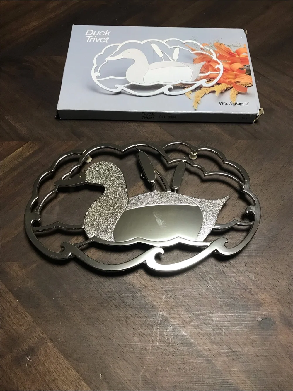 Vintage Silverplate p Duck Trivet